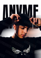 Design complet du poster "ANYME" – version sans cadre, visuel artistique, ton noir et blanc