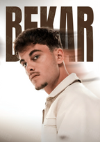 Design complet du poster "BEKAR" – version sans cadre, visuel artistique, ton blanc