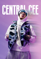 Design complet du poster "CENTRAL CEE" – version sans cadre, visuel artistique, ton lavande