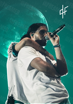 Design complet du poster "PNL" – version sans cadre, visuel artistique, ton turquoise