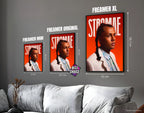 Posters "STROMAE" - ton orange - formats A4, A3 et A2 dans cadres, comparaison des tailles avec dimensions