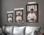 Posters "TIAKOLA" – ton marron - formats A4, A3 et A2 dans cadres, comparaison des tailles avec dimensions