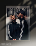 Poster dynamique "BIG FLO ET OLI" – version animée dans cadre, effet vivant, ton noir et blanc