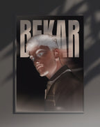 Poster dynamique "BEKAR" – version animée dans cadre, effet vivant, ton blanc