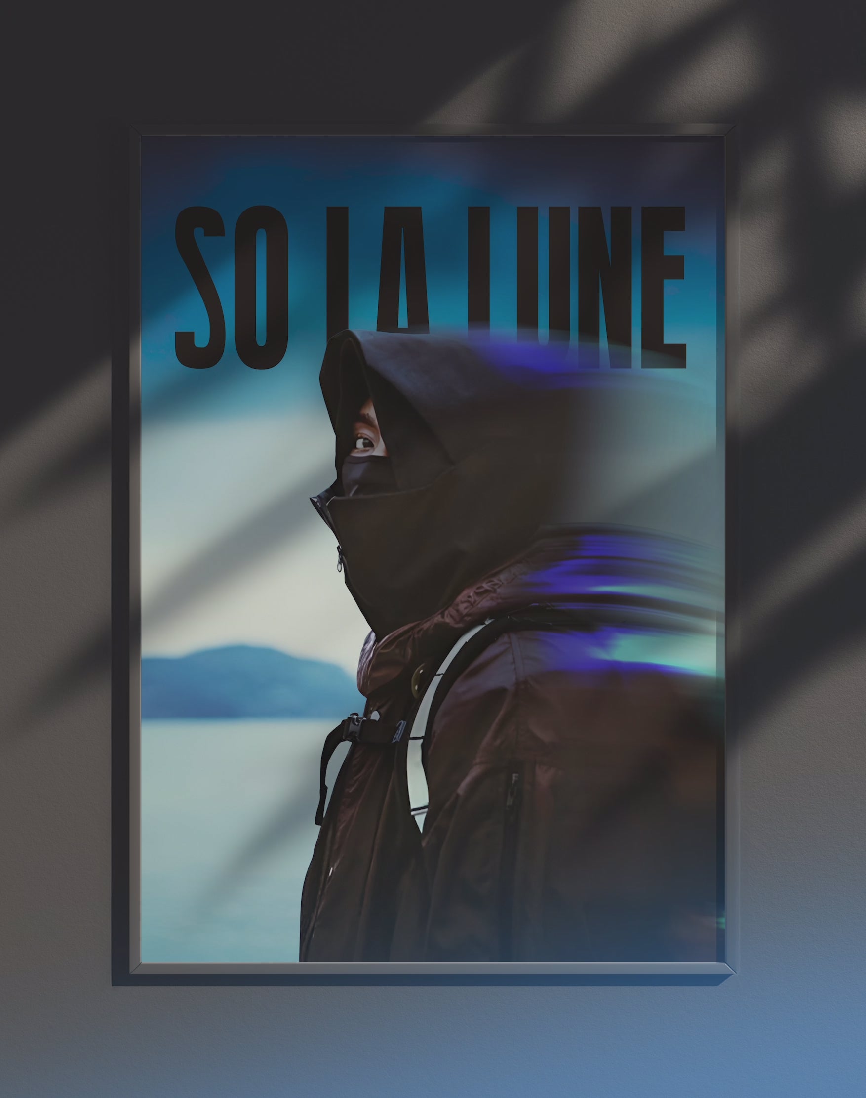 Poster dynamique "SO LA LUNE" – version animée dans cadre, effet vivant, ton bleu