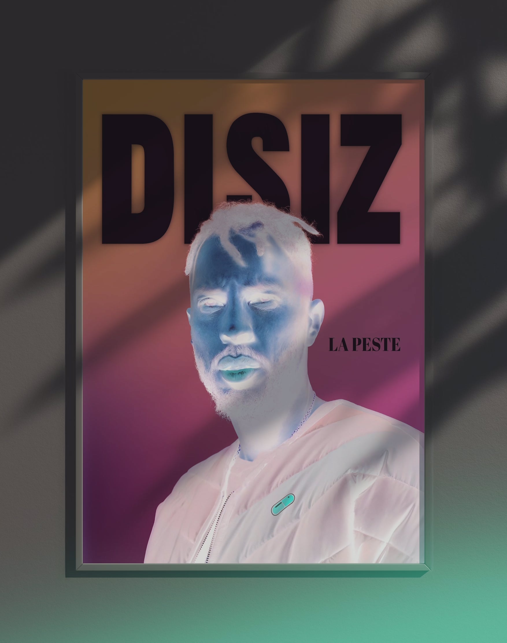 Poster dynamique "DISIZ" – version animée dans cadre, effet vivant, ton turquoise