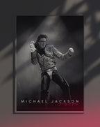 Poster dynamique "MICHAEL JACKSON" – version animée dans cadre, effet vivant, ton noir