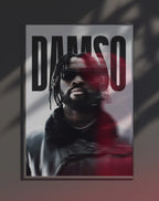 Poster dynamique "DAMSO" – version animée dans cadre, effet vivant, ton rouge 