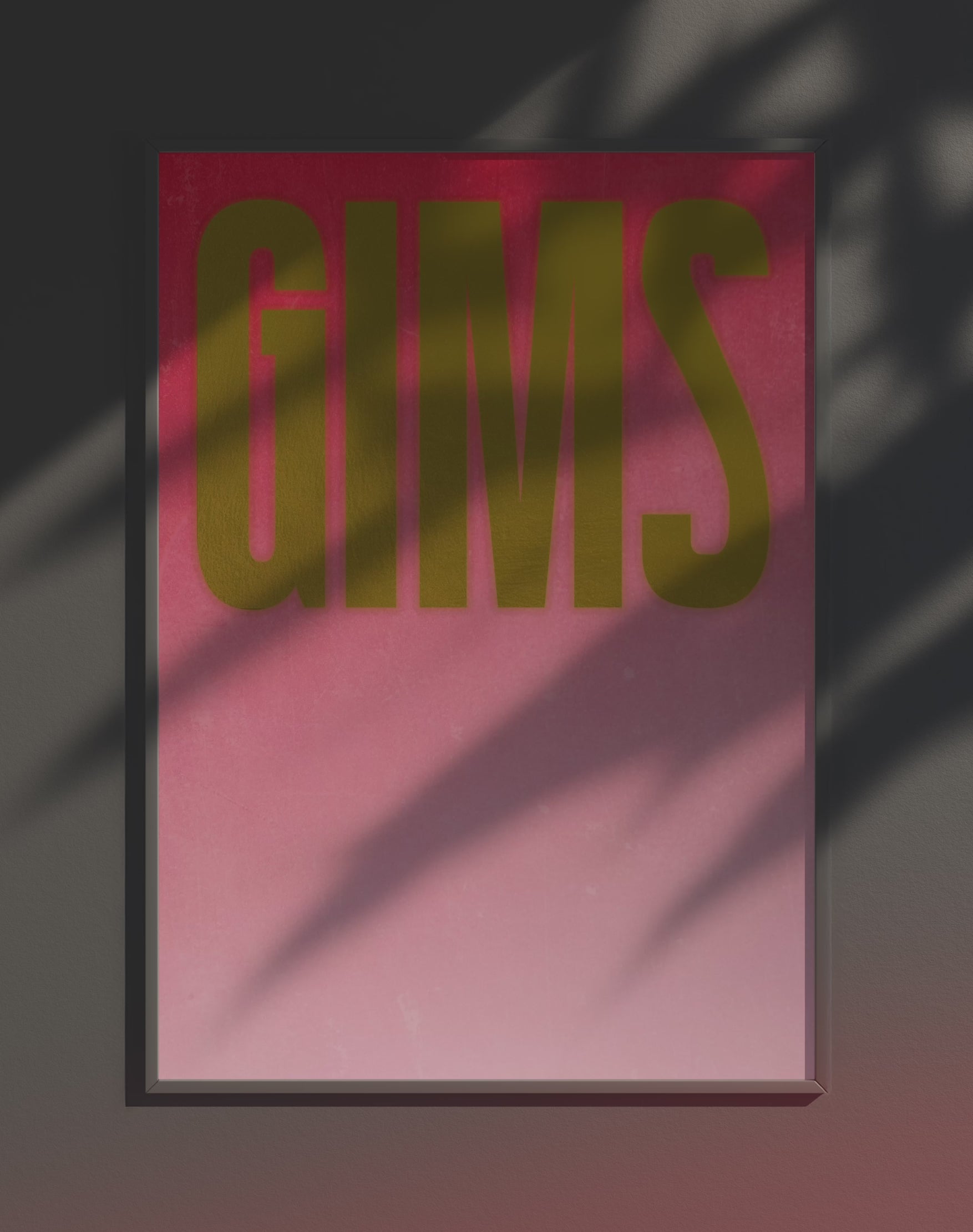 Poster dynamique "GIMS" – version animée dans cadre, effet vivant, ton rouge et or