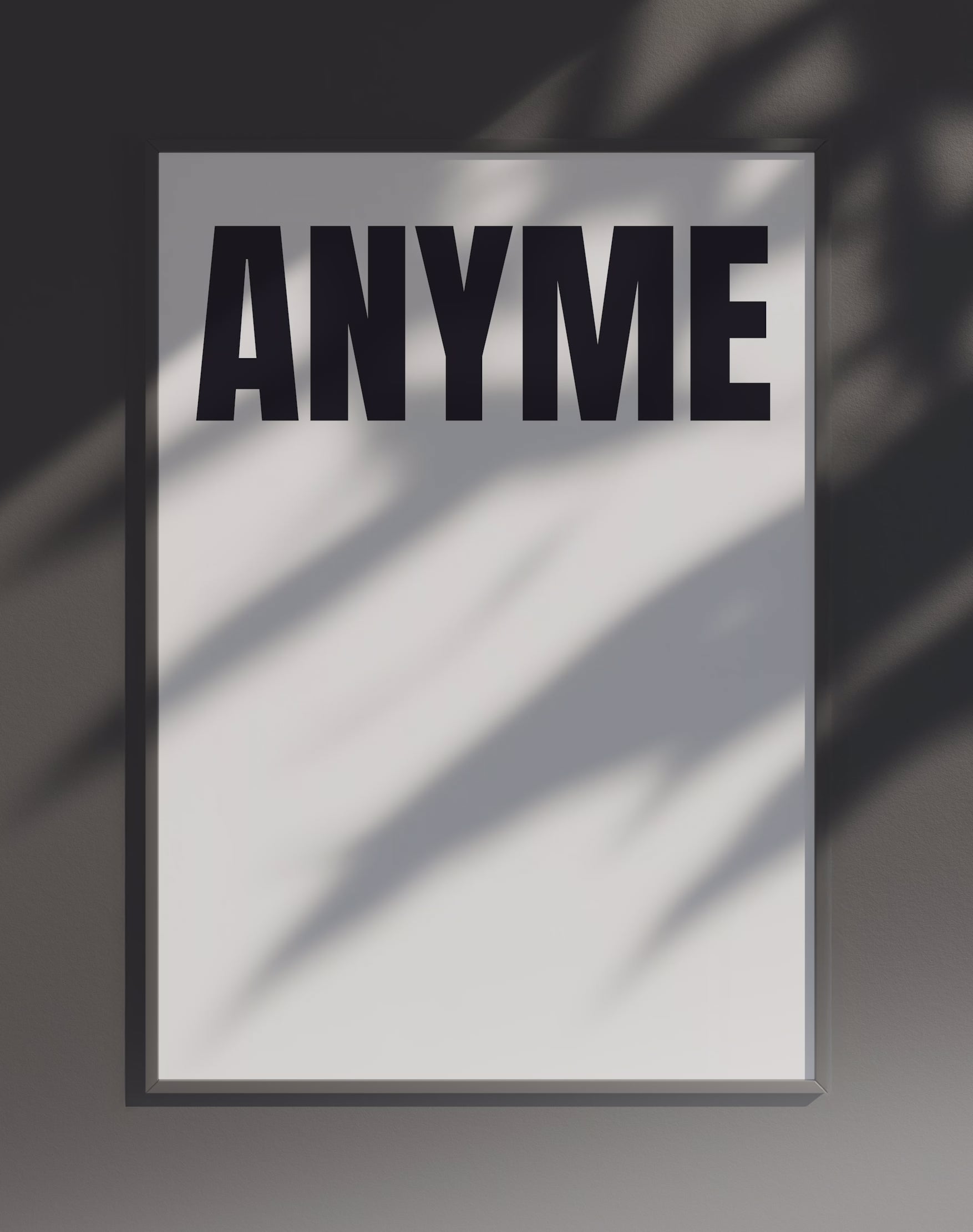 Poster dynamique "ANYME" – version animée dans cadre, effet vivant, ton noir et blanc