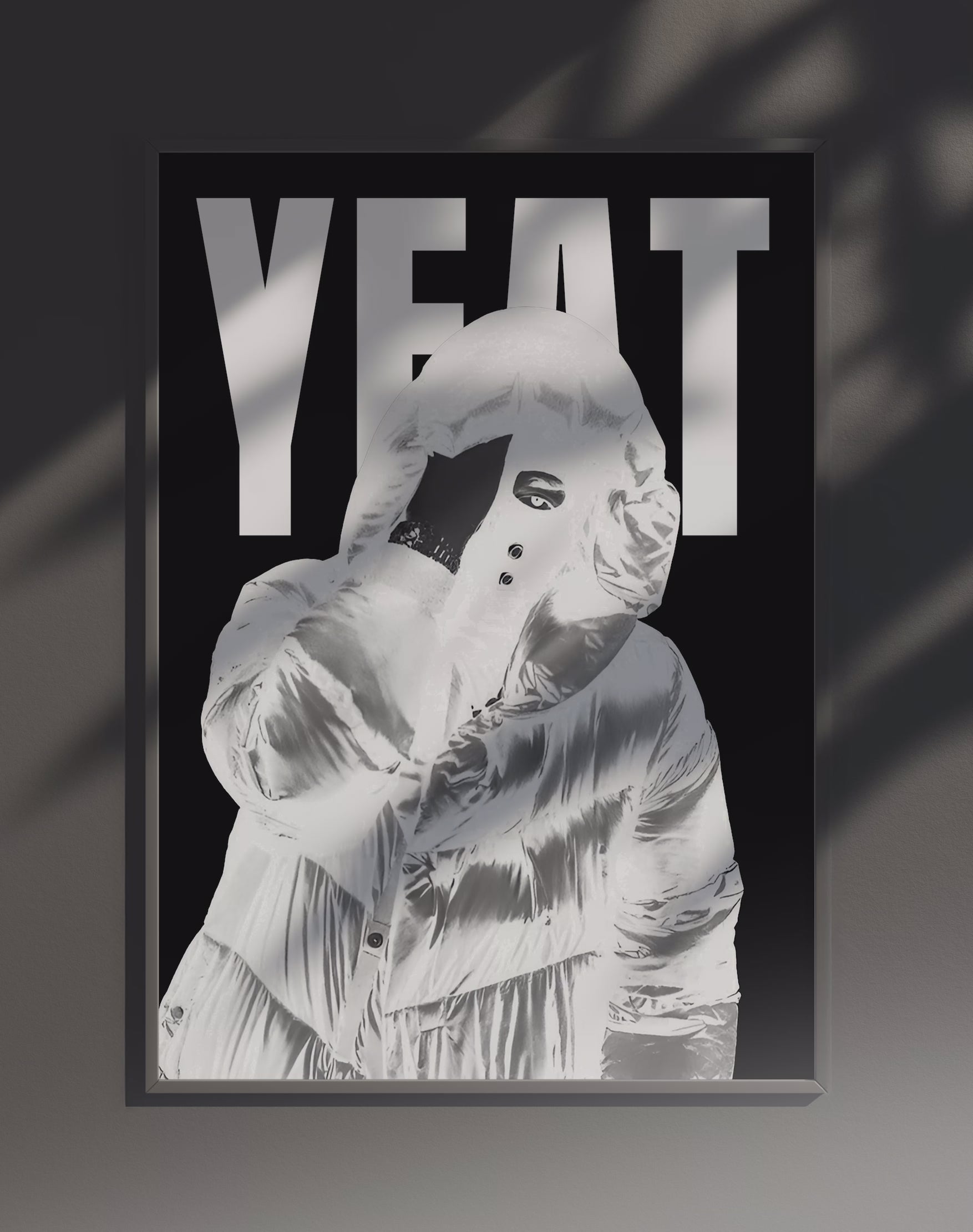 Poster dynamique "YEAT" – version animée dans cadre, effet vivant, ton blanc