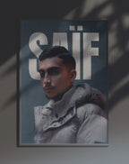 Poster dynamique "SAÏF" – version animée dans cadre, effet vivant, ton bleu
