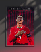 Poster dynamique "CR7" – version animée dans cadre, effet vivant, ton rouge 