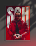Poster dynamique "SCH" – version animée dans cadre, effet vivant, ton rouge