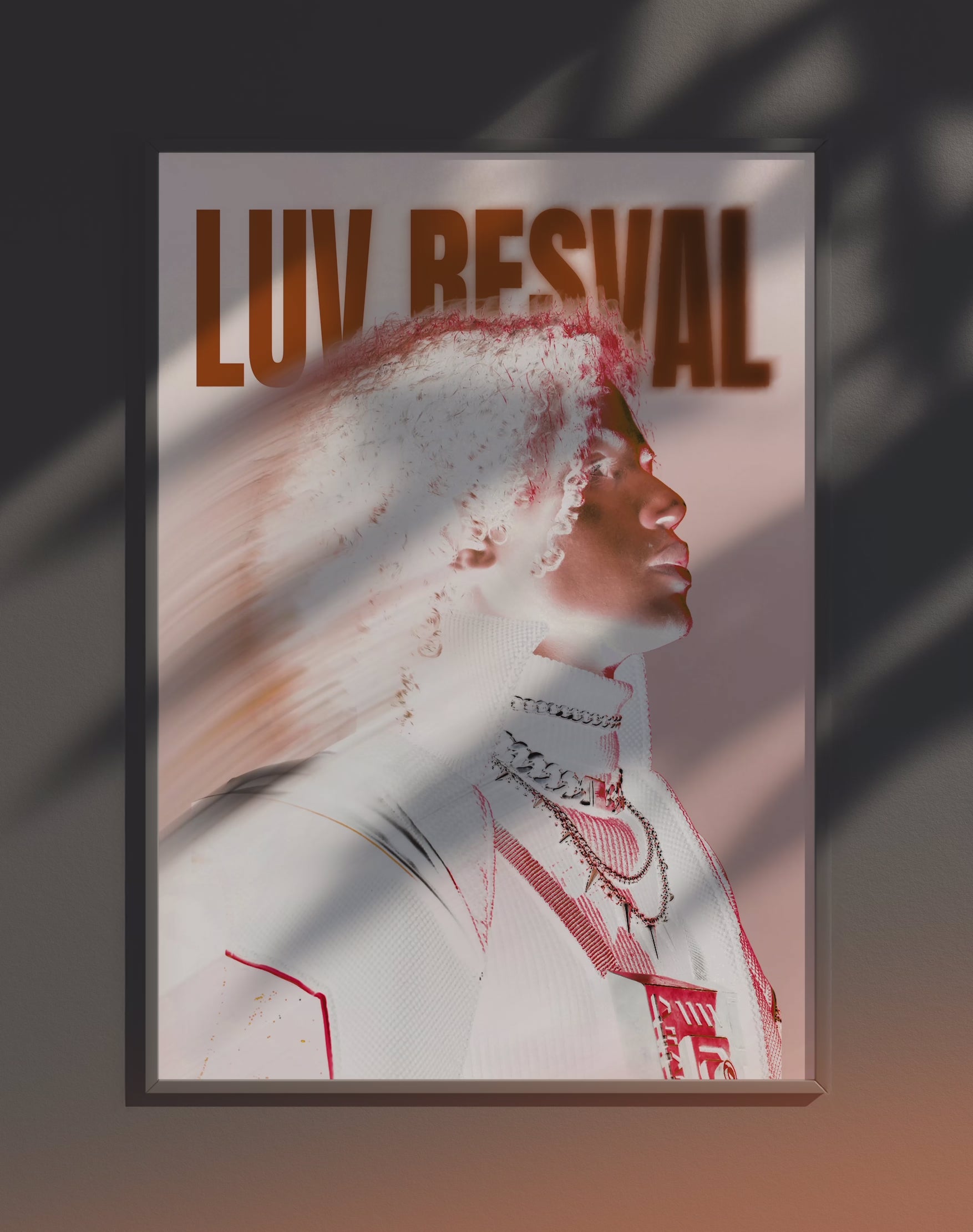 Poster dynamique "LUV RESVAL" – version animée dans cadre, effet vivant, ton orange