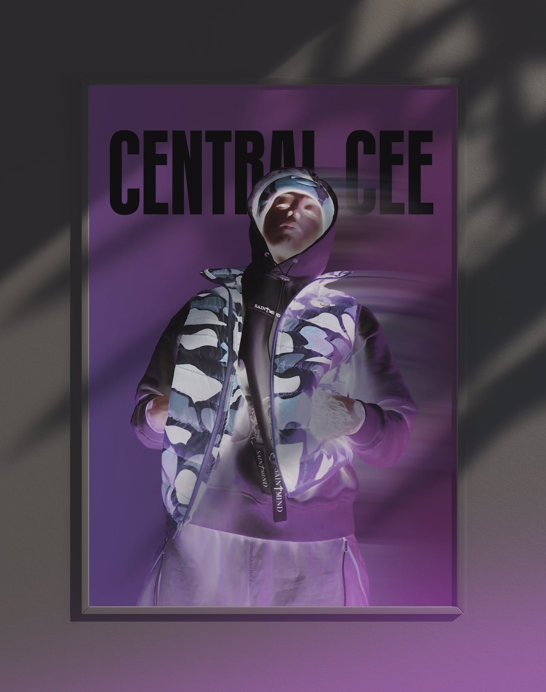 Poster dynamique "CENTRAL CEE" – version animée dans cadre, effet vivant, ton lavande