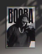 Poster dynamique "BOOBA" – version animée dans cadre, effet vivant, ton blanc 