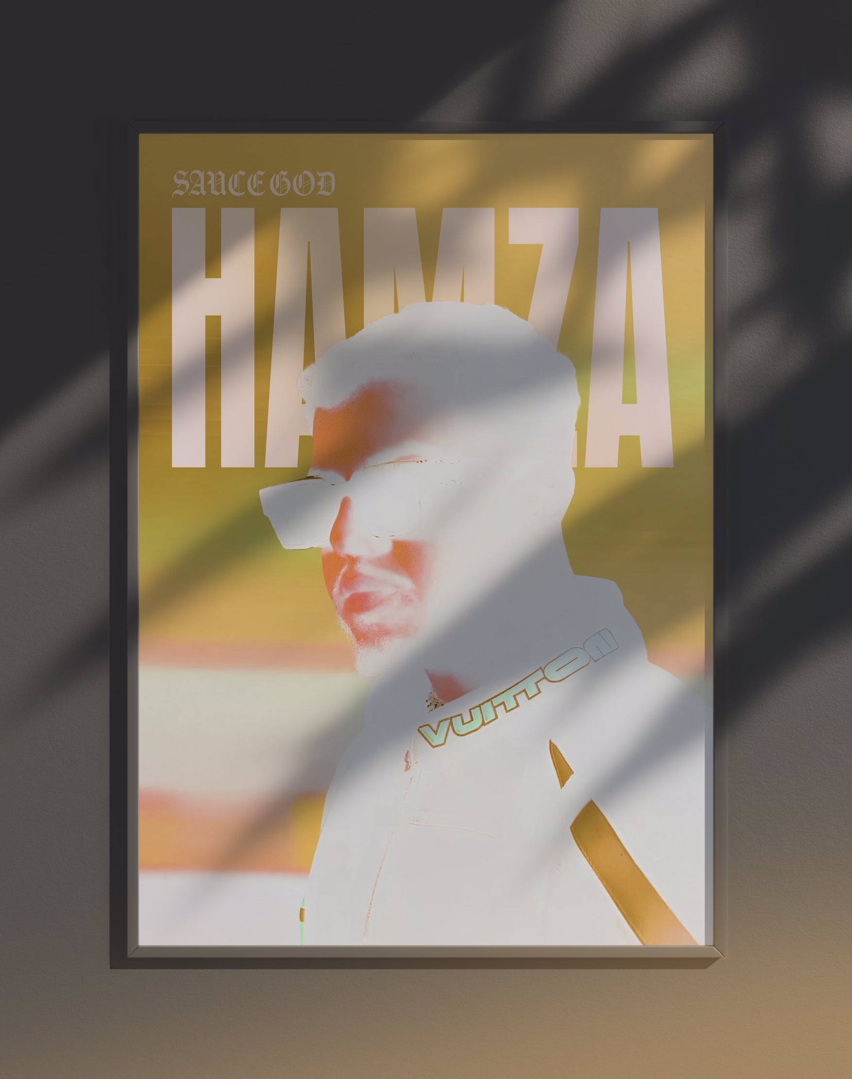 Poster dynamique "HAMZA" – version animée dans cadre, effet vivant, ton jaune