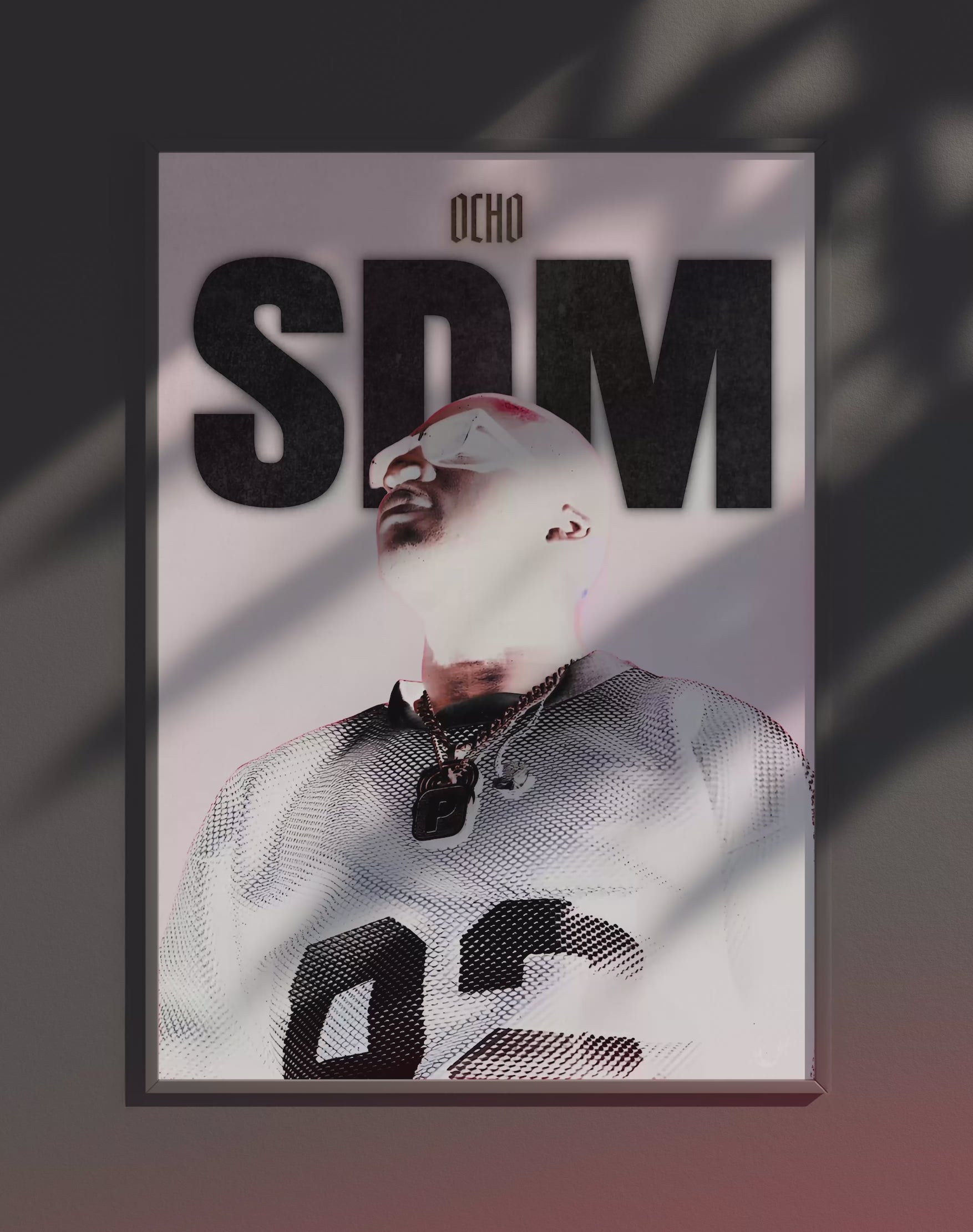 Poster dynamique "SDM" – version animée dans cadre, effet vivant, ton noir, blanc et rouge