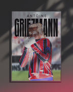 Poster dynamique "ANTOINE GRIEZMANN" – version animée dans cadre, effet vivant, ton rouge et blanc