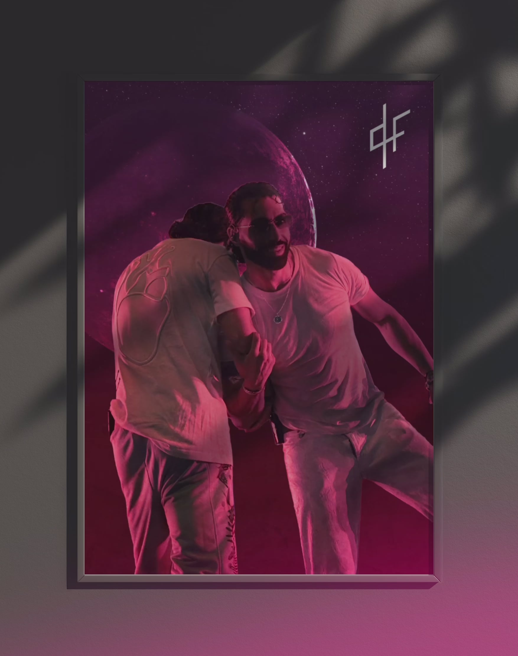 Poster dynamique "PNL" – version animée dans cadre, effet vivant, ton rose