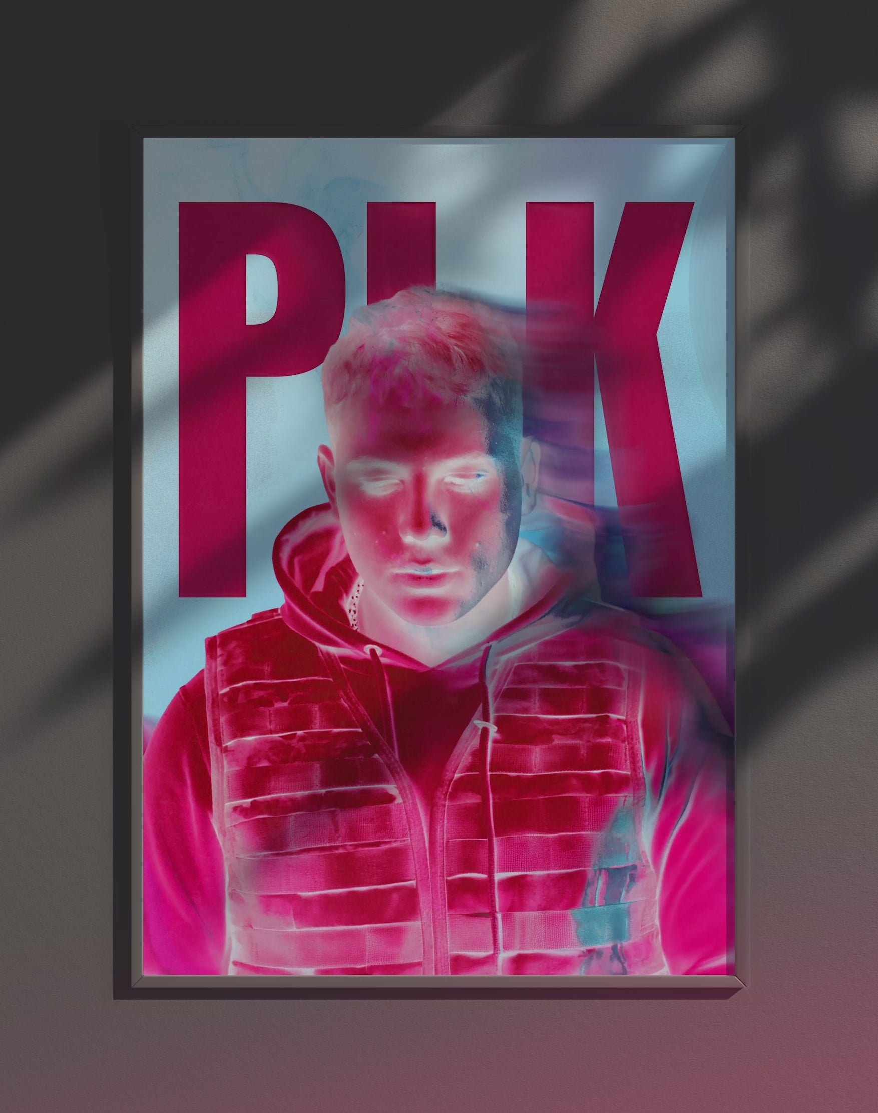 Poster dynamique "PLK" – version animée dans cadre, effet vivant, ton rouge