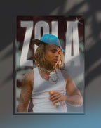 Poster dynamique "ZOLA" – version animée dans cadre, effet vivant, ton bleu